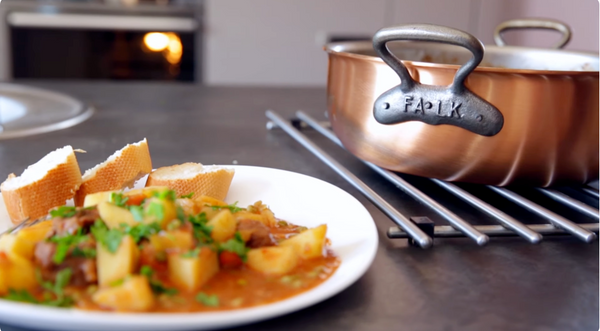 Falk Copper Stew Pan in action